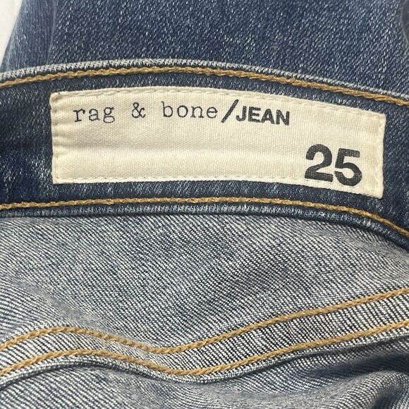 Rag & Bone JEAN Skinny Jeans Sz 25 OLANA Patch Panel Colorblock Raw Hem USA Made - Picture 10 of 11